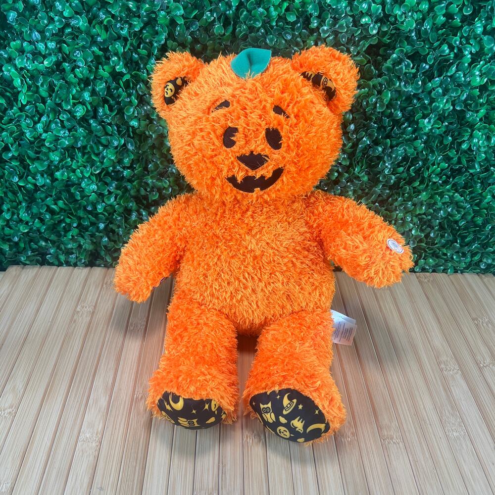 Build A Bear Orange Pumpkin Bear Glow Light Up Halloween 17" Plush Retired 2022